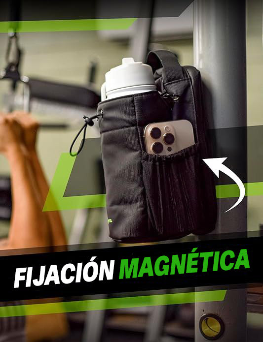 Bolso Morral Imantado para GYM Porta Botella Celular Audífonos